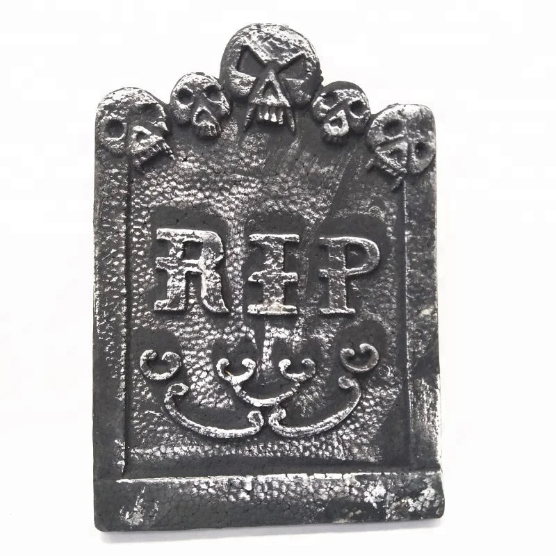 Decoração de lápide de poliestireno para cemitério de Halloween e Dia dos Mortos 