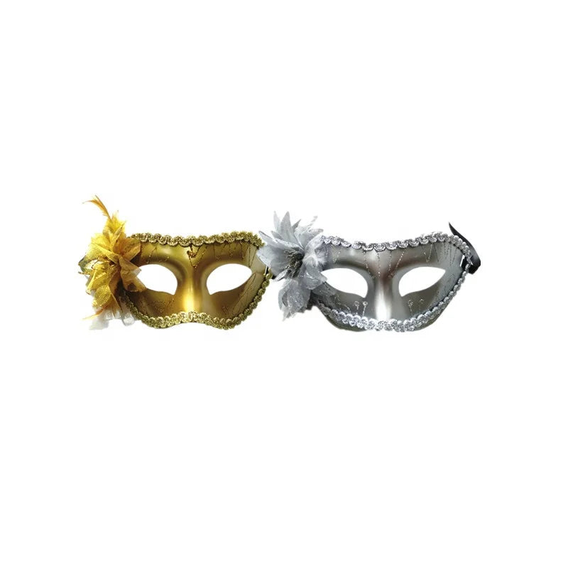Carnaval   Halloween Masquerade Mask Glitter Party Mask Plastic Flower Carnival Mask