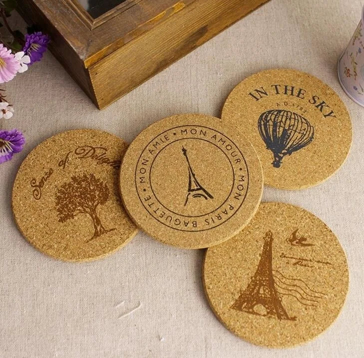 1 Wedding party, and accessories Wedding reception table decoration Heart-shaped cork beverage coaster decoration