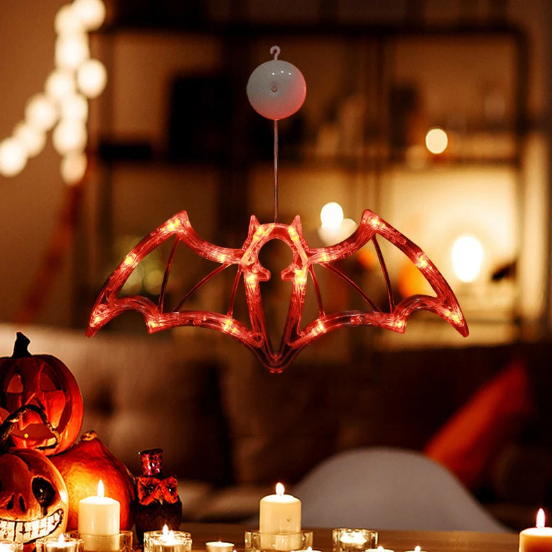 Halloween & Day of the Dead Decorations Pumpkin Ghost Witch Spider Battery Powered Hanging Light Emitting Diode Light