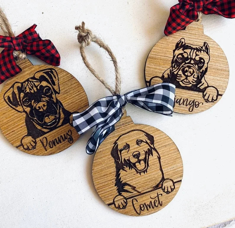 Pet festivals, personalized dog ornaments, dog Christmas ornaments, custom dog paw print ornaments