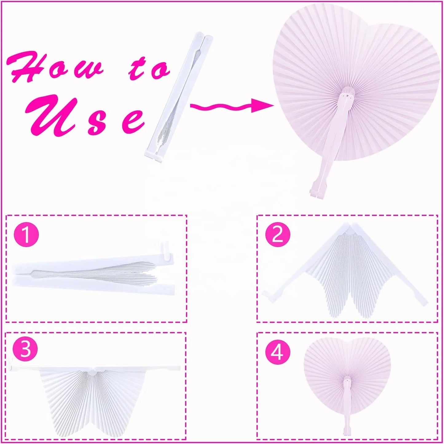1 Wedding party, wedding decoration set includes 48 bows and 48 hand fans antenna bows car bows with foldable hand fans