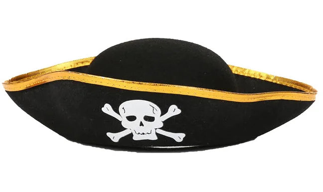 Birthday Party Party Decoration Children's Pirate Hat Halloween Party Hat Adult Pirate Gold Circle Cloth Hat Captain Caribbean Pirate Hat Party Costume
