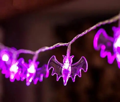 Halloween & Day of the Dead Light Emitting Diode 3M 20 Lights Battery with Flash Halloween Festival Room Outdoor Party Decorations Hanging Halloween Bat Decorations Light Strings