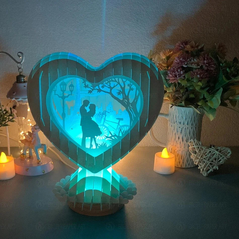 Wedding Party 0 Custom Heart Night Light Decoration Paper Carving Light Anniversary Home Decoration Desktop Decoration