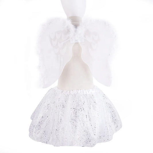 Halloween & Day of the Dead Baby Girl Angel Costume White Angel Cosplay Skirt Set Angel Makeup