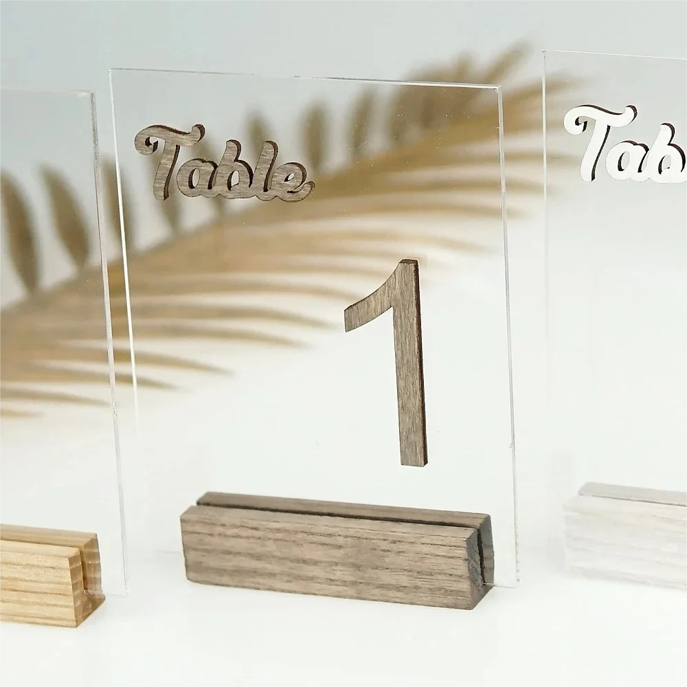1 Wedding party, rustic wooden table digital transparent arched white black table logo acrylic wedding table digital with bracket event reception decoration