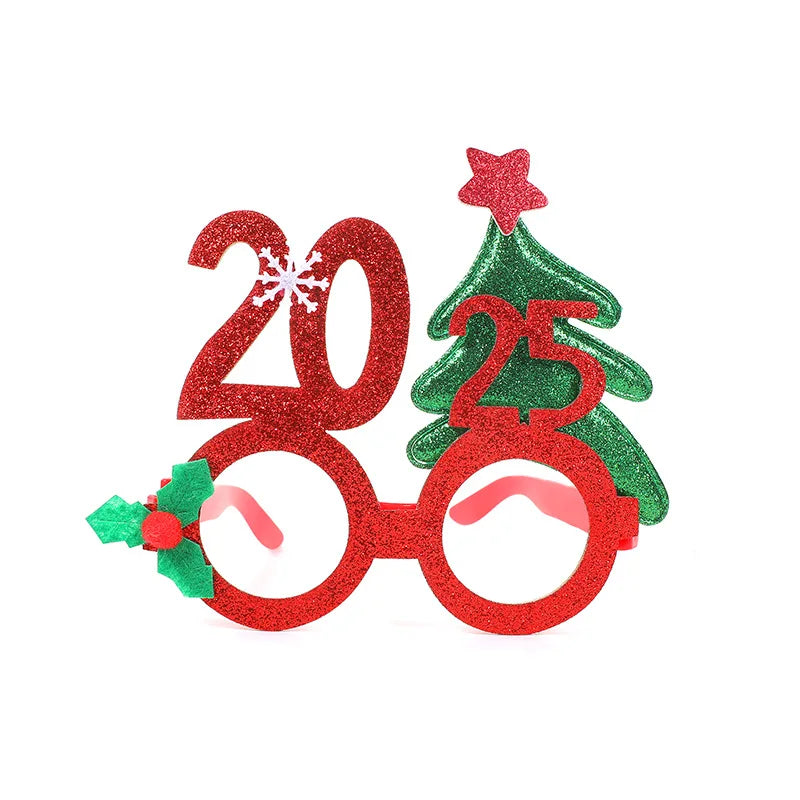1 Wedding Party, Wholesale Christmas Decoration 2025 Christmas Glasses Electroplating Glitter New Digital Funny Christmas 2025 Glasses