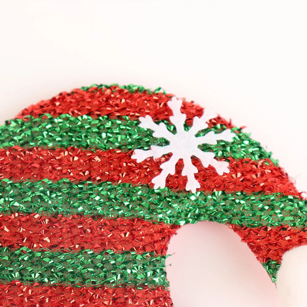 12 pcs Hot Sale Christmas Festive Party Photo Booth Classical Ornament Christmas Striped Snowflake Elf Earcap Headband