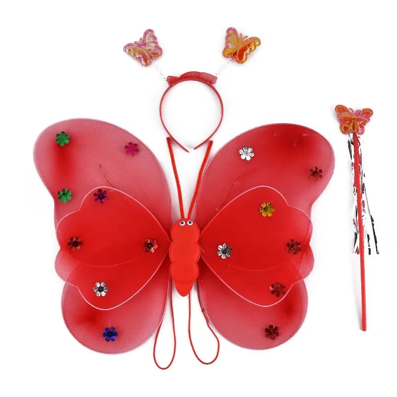 Halloween & Day of the Dead Girl Butterfly Wings Fairy Butterfly Wings Costume Makeup Fairy Butterfly Wings Costume