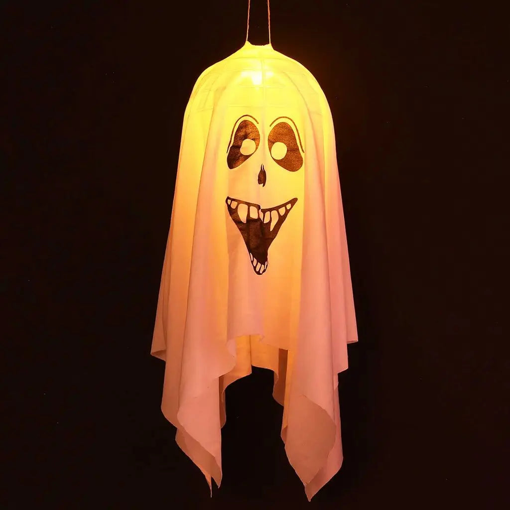 Decoração de Halloween e Dia da Morte, Luzes Penduradas para Halloween, Luzes Penduradas para Halloween, Fantasmas Voadores Brancos, 45cm, Jardins, Casas, Decoração para Festa 