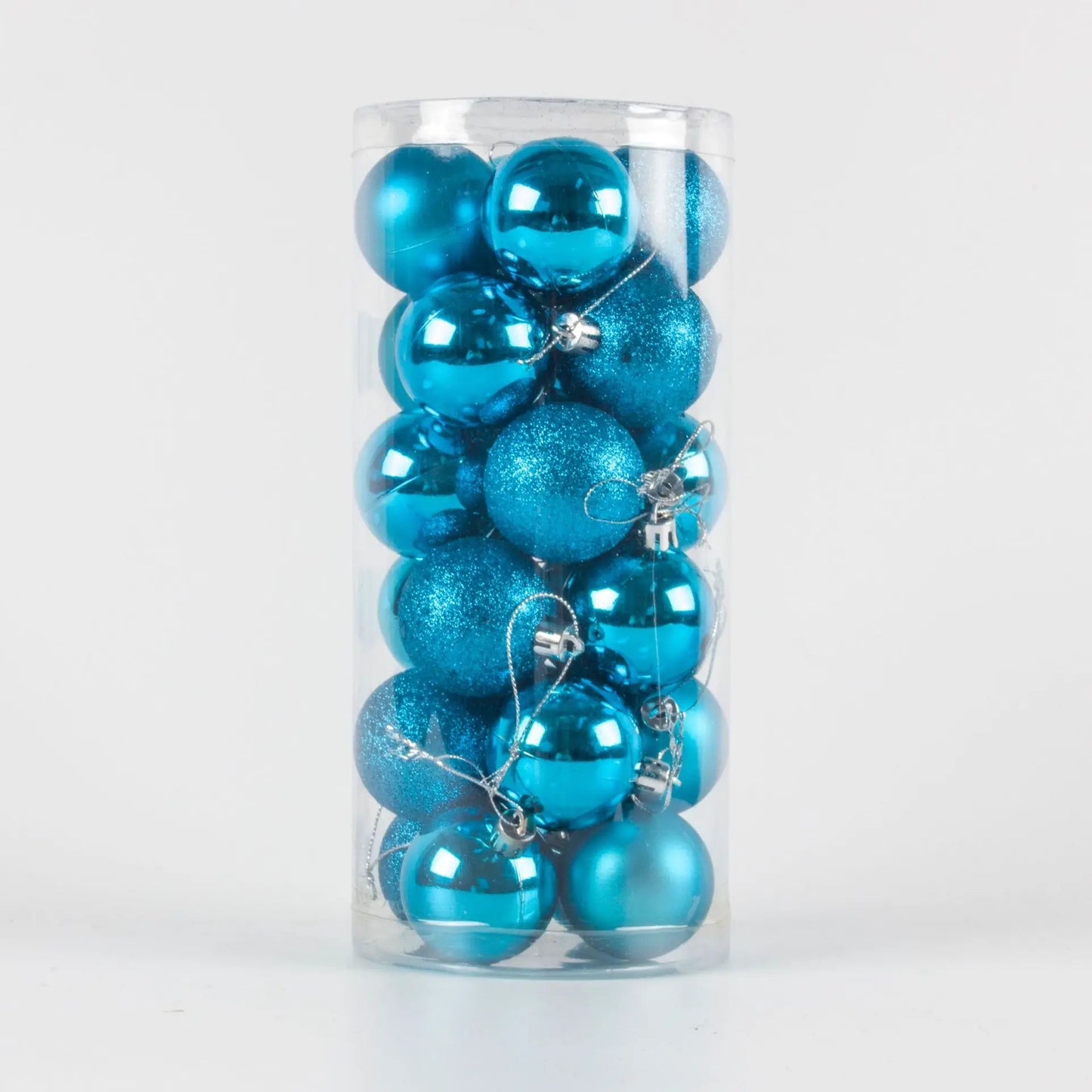 30Pcs 6CM popular flash custom wholesale Christmas supplies blue and white Christmas tree ball decoration