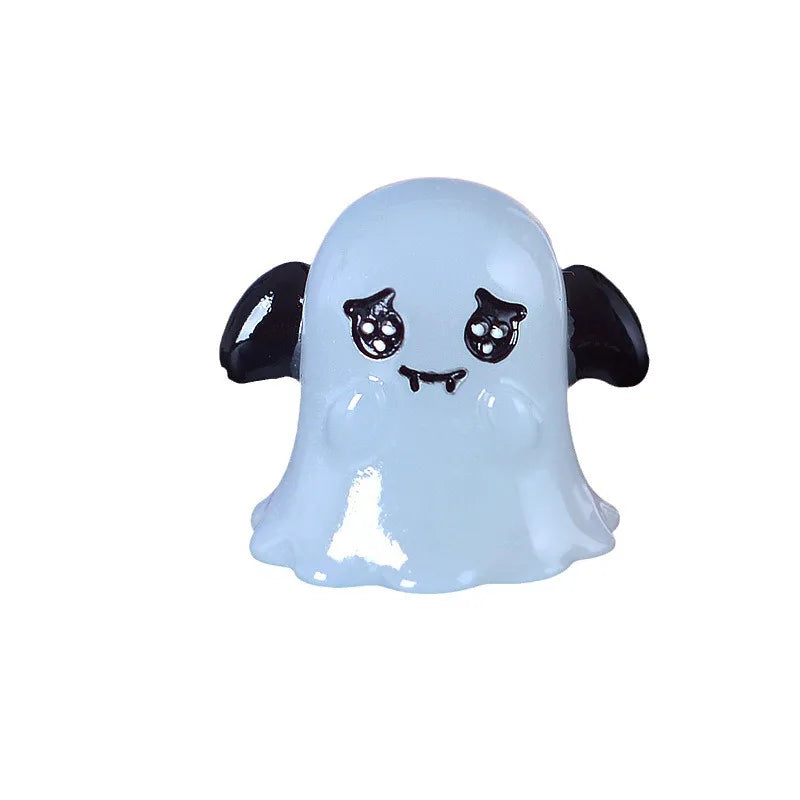 Halloween & Day of the Dead 6 Pieces Glowing Resin Desktop Cartoon Micro Scene Halloween Celebration Holiday Decoration Mini Halloween Ghost Figurines