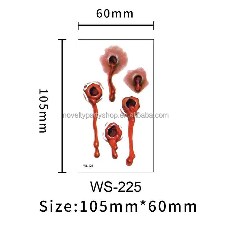 Halloween & Day of the Dead Halloween Makeup Fake Scar Tattoo Temporary Fake Bloody Wound Stitches Tattoo Stickers