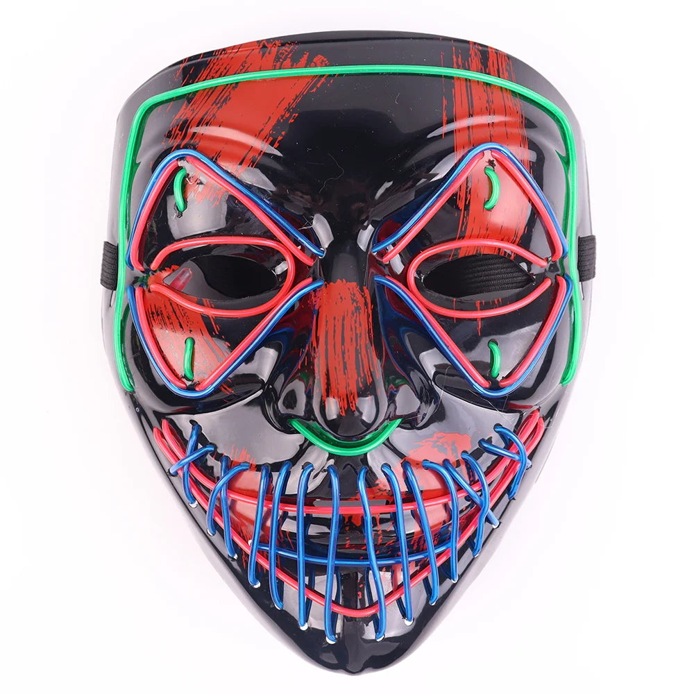 Halloween & Death Day New Halloween Ornaments Light Mask EL Mask Party Makeup Light Emitting Diode Halloween Decoration Party Mask