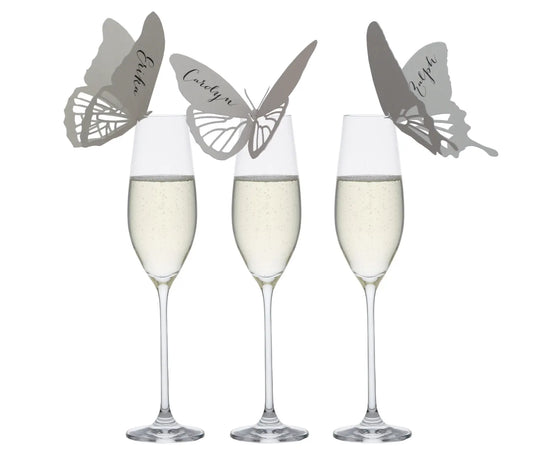 Carnaval Novelty Hollow Design Wine Glass Decoration Valentine's Day Wine Glass Identification 3D Butterfly Wine Glass Location Card