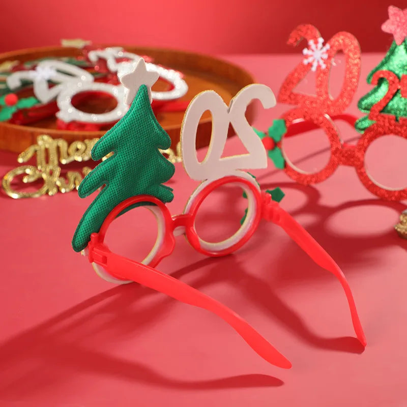 1 Wedding Party, Wholesale Christmas Decoration 2025 Christmas Glasses Electroplating Glitter New Digital Funny Christmas 2025 Glasses