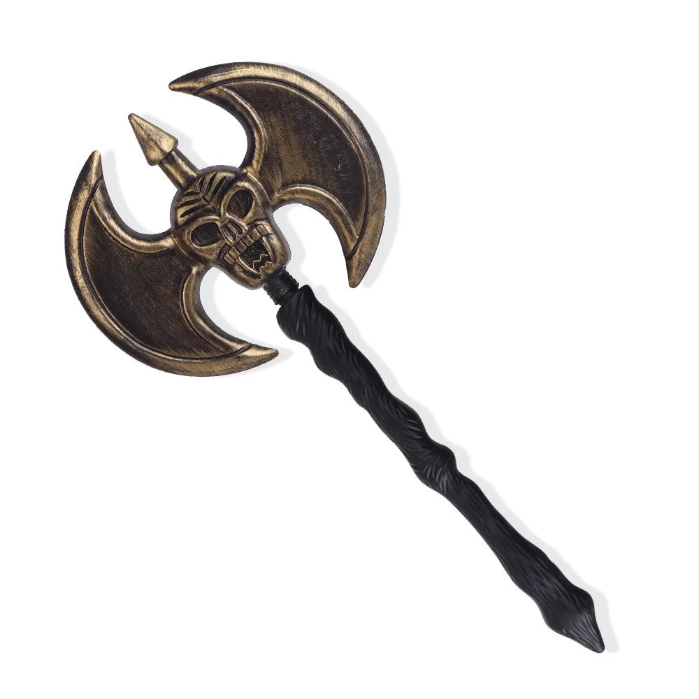 Halloween & Day of the Dead, Halloween Cosplay Ornaments Reaper Sickle Prop Bat Sickle Ghost Trident Model Brass Halloween Skull Trident