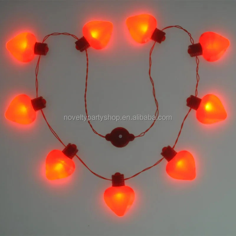 Wedding Party 0 Novelty Heart Bulb Item Shining Heart Necklace Light Emitting Diode Lighting Heart Necklace