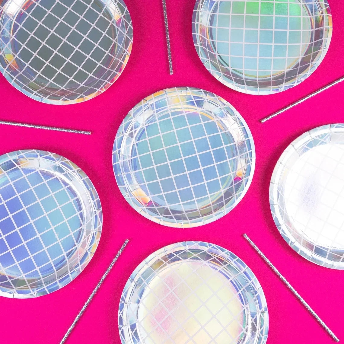 Bachelorette Party 1 Disco Ball Hen Party Silver Paper Plate Paper Final Disco Denim Birthday Party Mirror Rainbow Plate