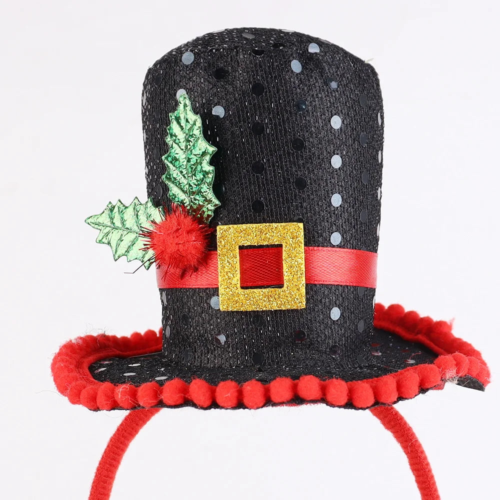 BSCI factory direct sales custom 2024 adult children's funny Santa Claus holiday party New Year's Santa Claus party headband