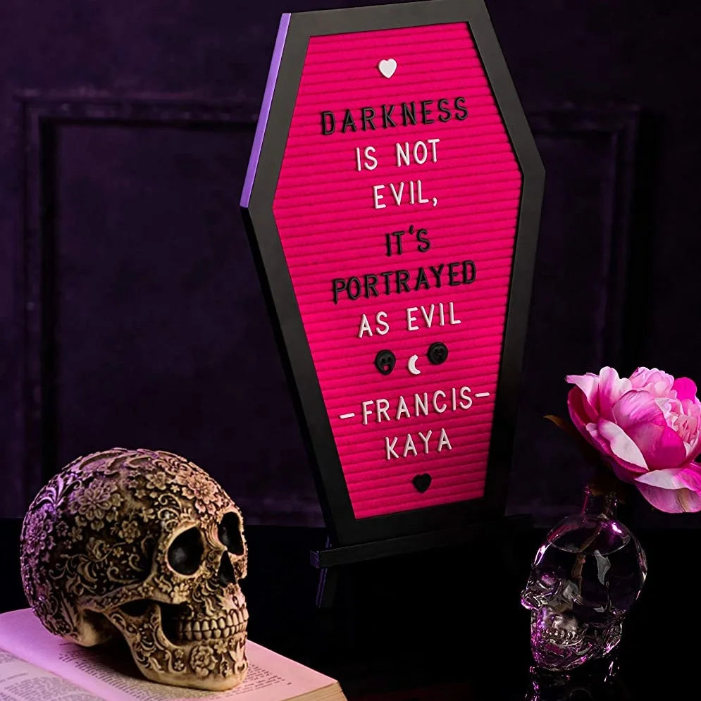 Wooden Crafts, Ghost Goth Halloween Wall Donuts Message Board Family Variable Characters Black Stand Hanger Pink Felt Coffin Letter Board