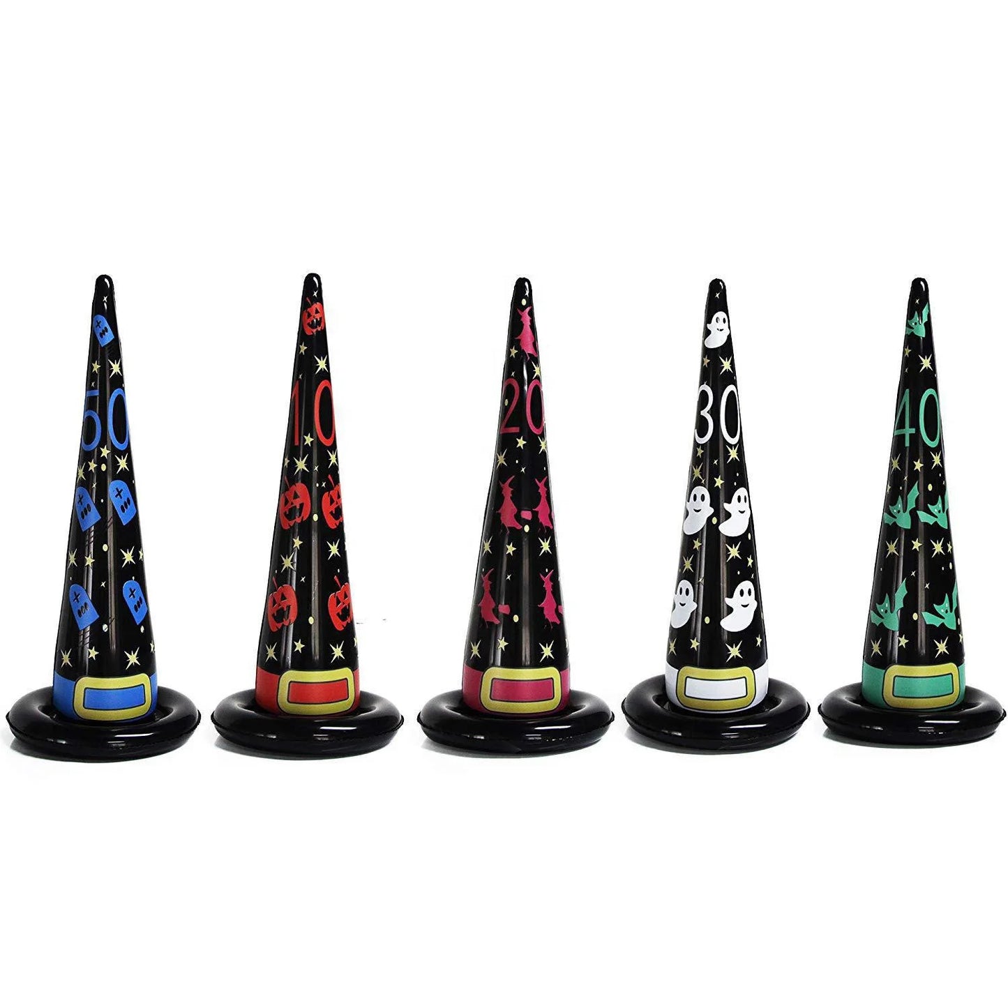 Halloween & Day of the Dead Carnival Indoor Outdoor Games Garden Toys Halloween Party Games, Inflatable Witch Hat Ring Throwing Games with Points