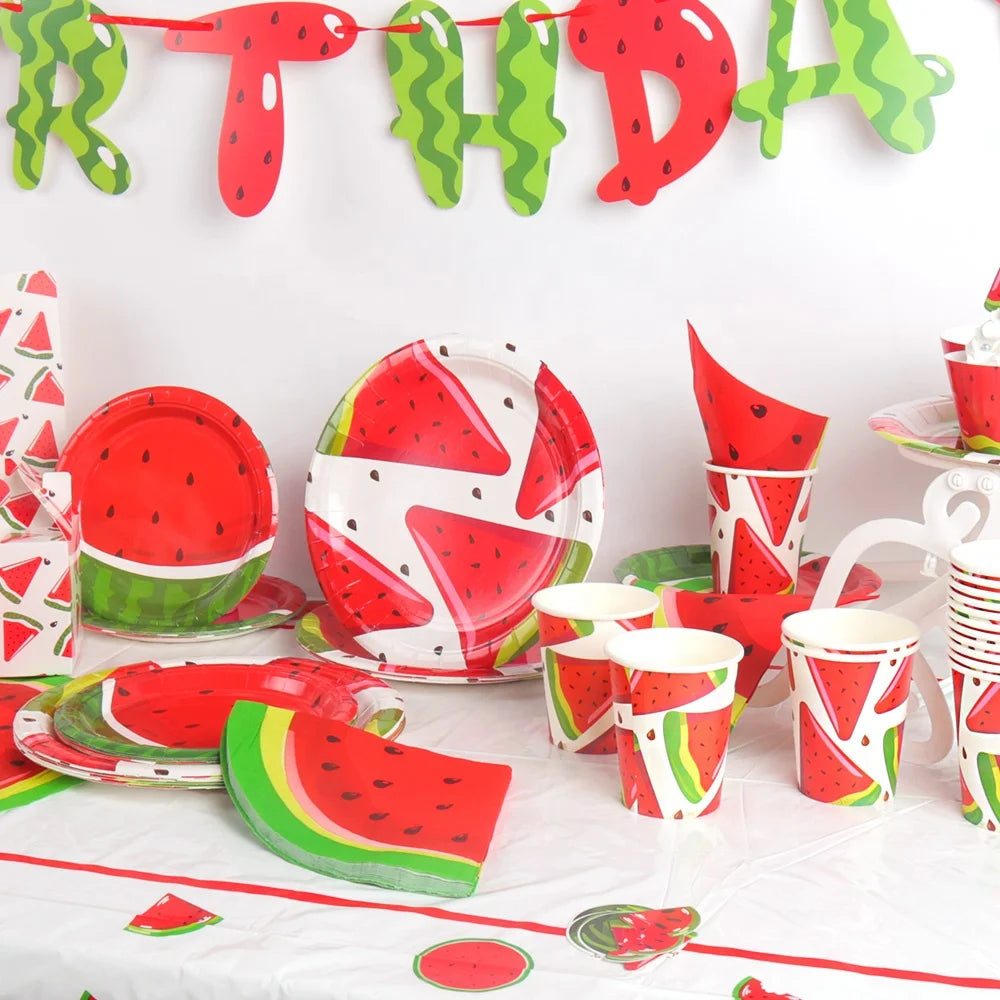 Birthday Party 2 Summer Fruit Themed Watermelon Party Decoration Melon Paper Plate Children's Birthday Party Supplies