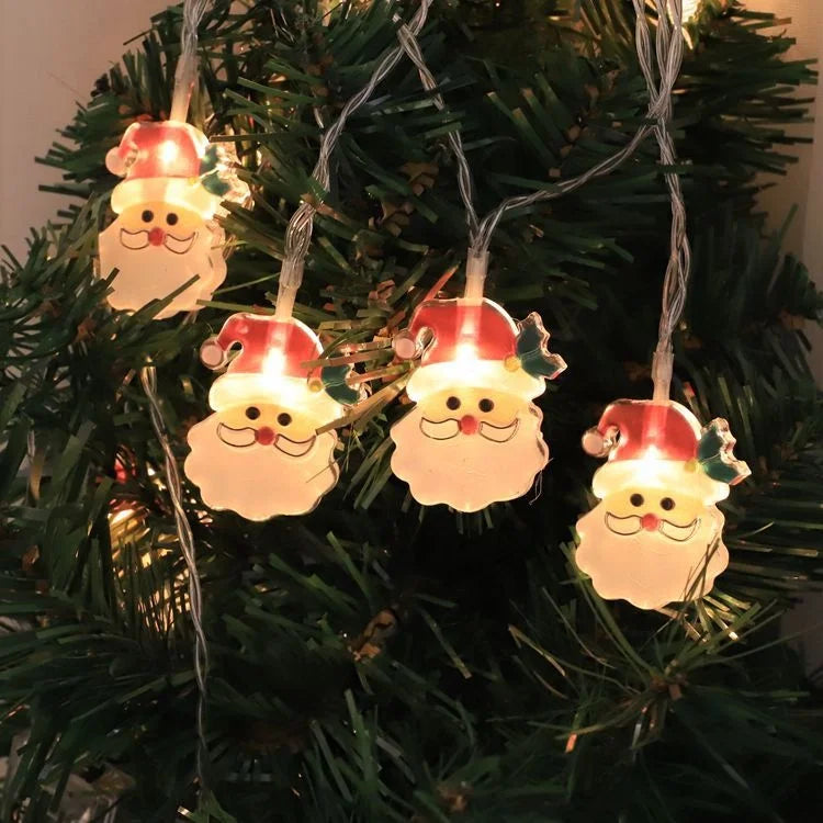 Santa Claus Light Emitting Diode Light String Christmas Tree Snowman Decorative Light String Holiday Room Christmas Battery Light Emitting Diode Snowman Light