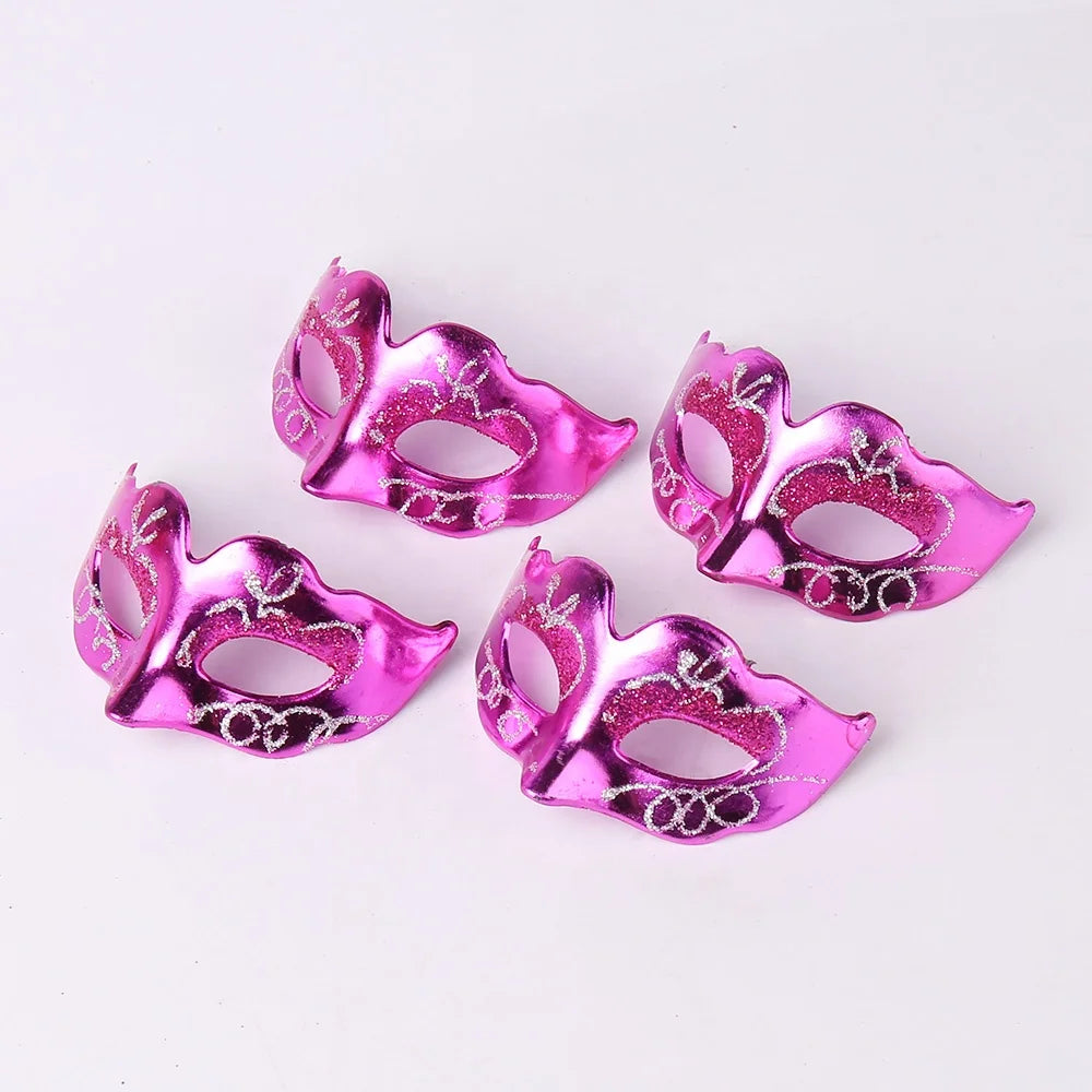 Mini Party Mask Plastic Magnet Mask Christmas Decoration and Cup Logo Miniature Masquerade Mask
