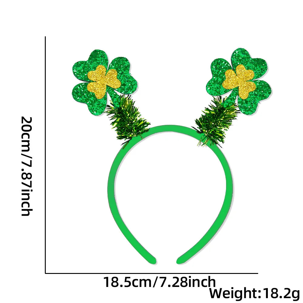 Easter and Thanksgiving 3 Irish Sequins St Patrick's Day Horseshoe Headband Carnival Headband Adult St Patrick's Day Cuckold Clover Headband