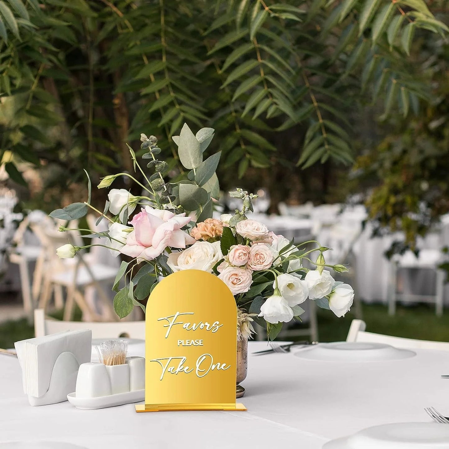 1 wedding party, wedding table 4 pcs arched acrylic wedding reception logo with bracket gold gift and card logo with bracket