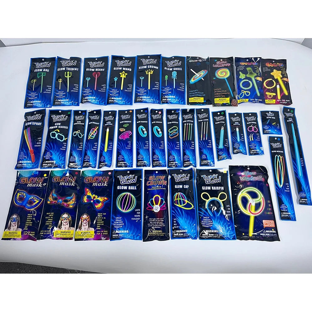 Birthday Party 2 Wedding Christmas New Year's Eve Party Neon Glow Stick Chain and Glow Glasses 100 Pieces Neon Glow Stick