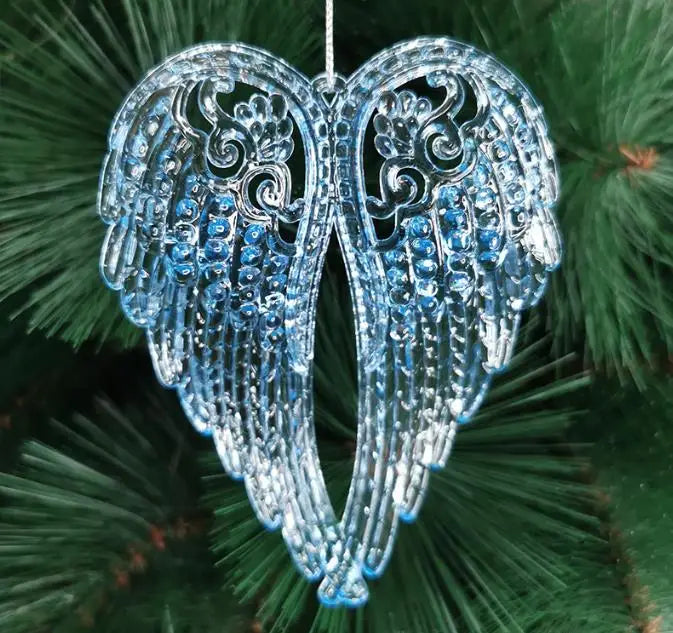 50 pieces of classic Christmas decoration eco-friendly simulation transparent acrylic icicle horn wing Christmas tree pendant