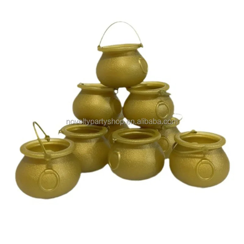 Halloween & Death Day Novelty Mini Colorful Halloween Cauldron Plastic Cauldron Portable Witch Cauldron with Handle