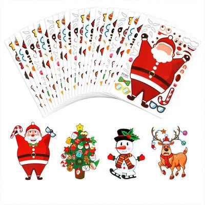 Fashion Style Christmas DIY Activity Stickers with Santa Claus Snowman Reindeer Elf