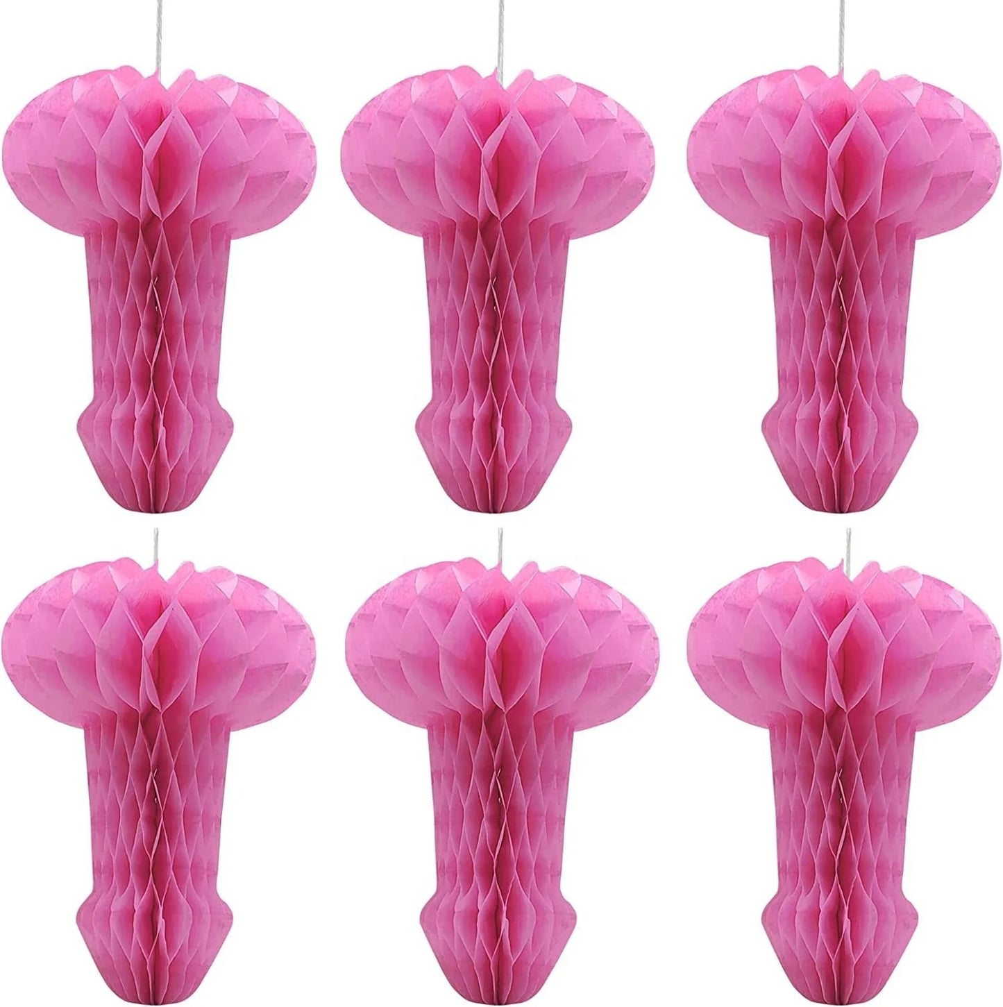 Halloween & Death Day Bachelorette Party Ornaments Willie Shape Honeycomb Poms Hot Pink Naughty Bachelorette Party Woodpecker Photo Props