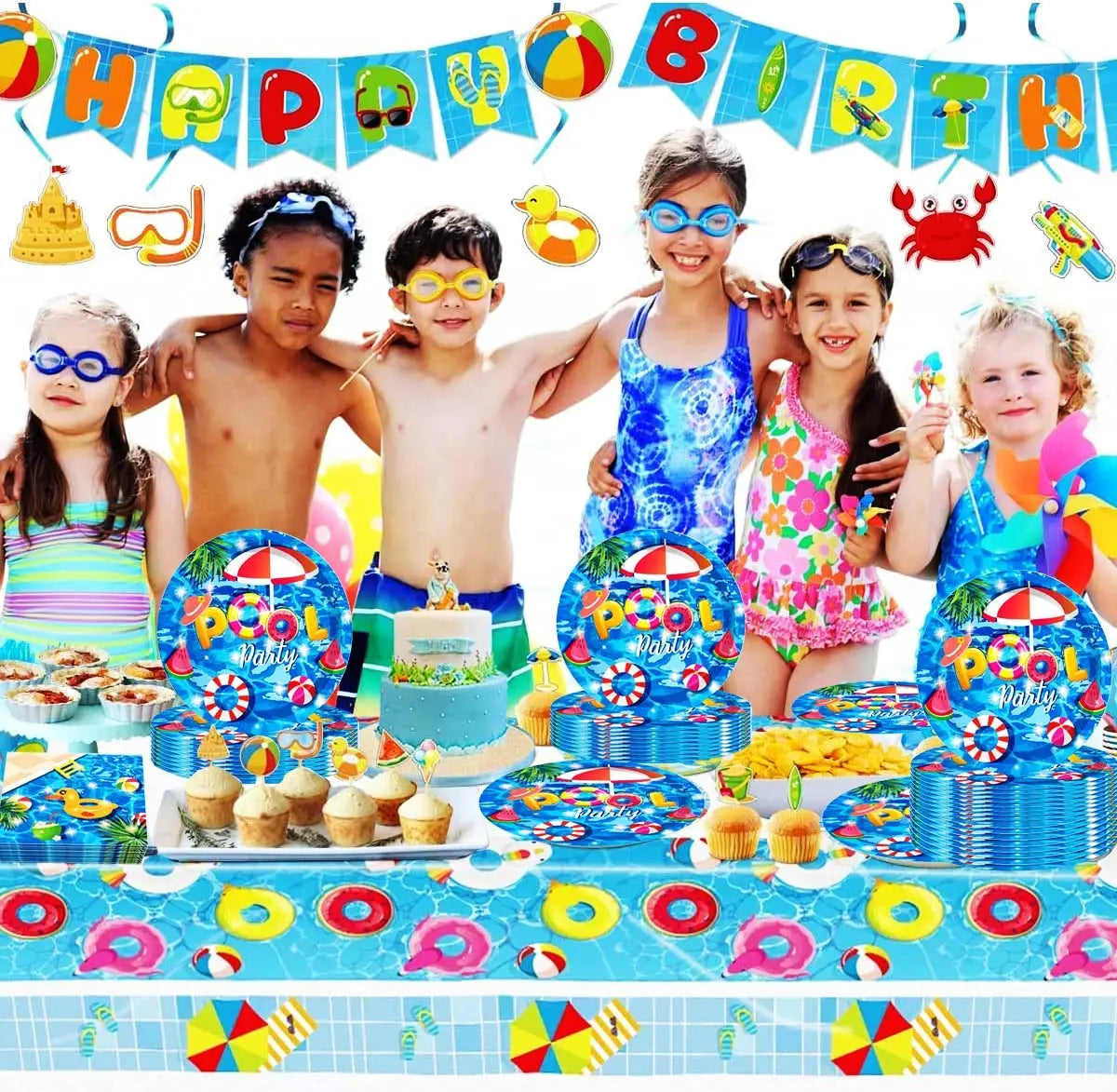 Summer Pool Party Paper Plate Summer Beach Themed Pool Party Plate