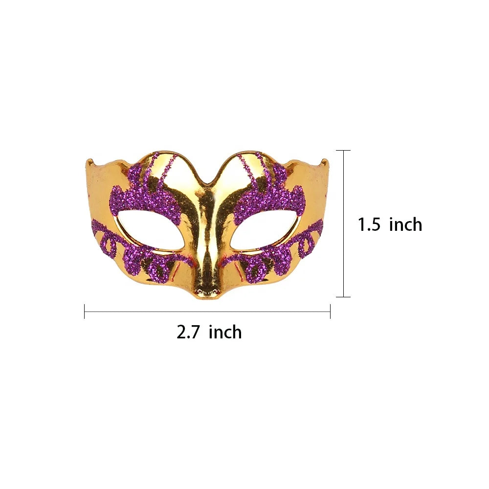 Mini Party Mask Plastic Magnet Mask Christmas Decoration and Cup Logo Miniature Masquerade Mask