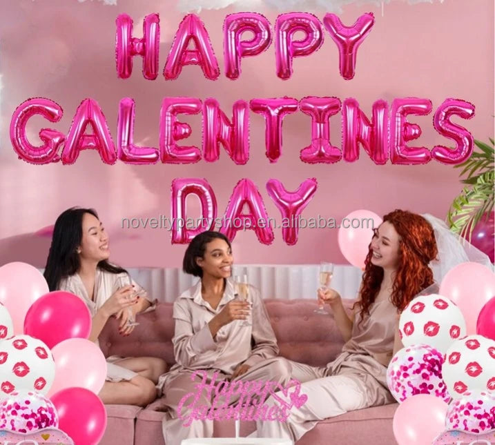 Wedding Party 0 Gallentin Day Party Decorations Happy Gallentin Day Banner Balloons Happy Gallentin Day Balloons