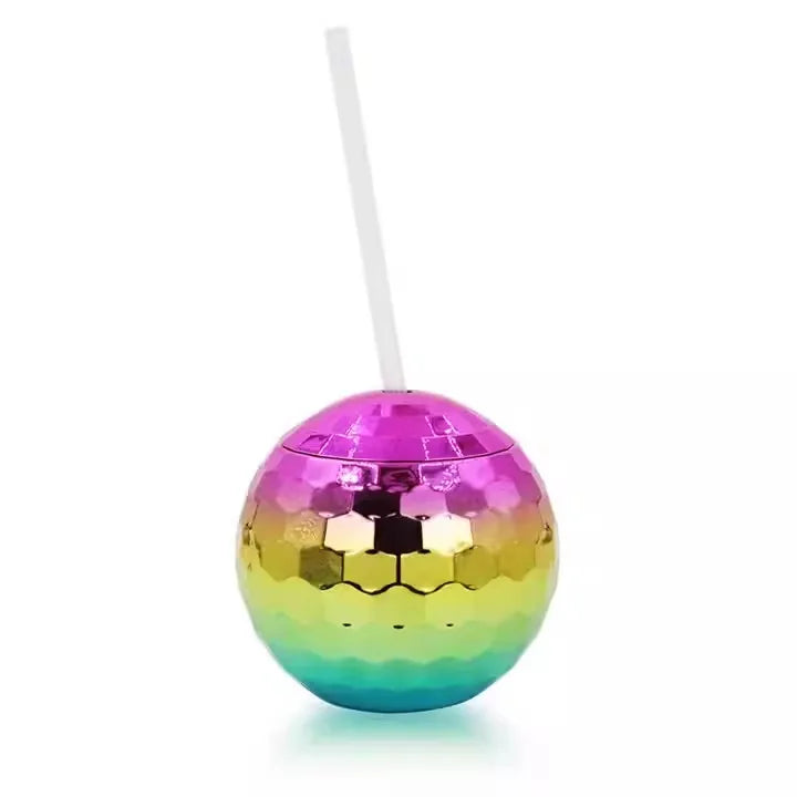 1 wedding party, reusable disco ball drink tumbler cup glitter disco ball party cup plated ball boiling water festival