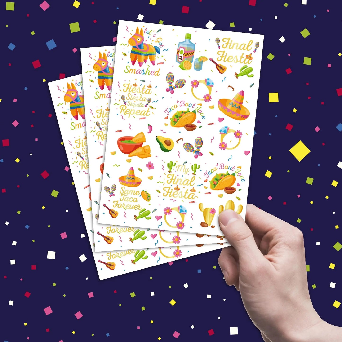 Birthday Party, Final Carnival Single Tattoo - 66 Yellow Bach Party Ornaments Nacho Average Bridal Party Ornaments