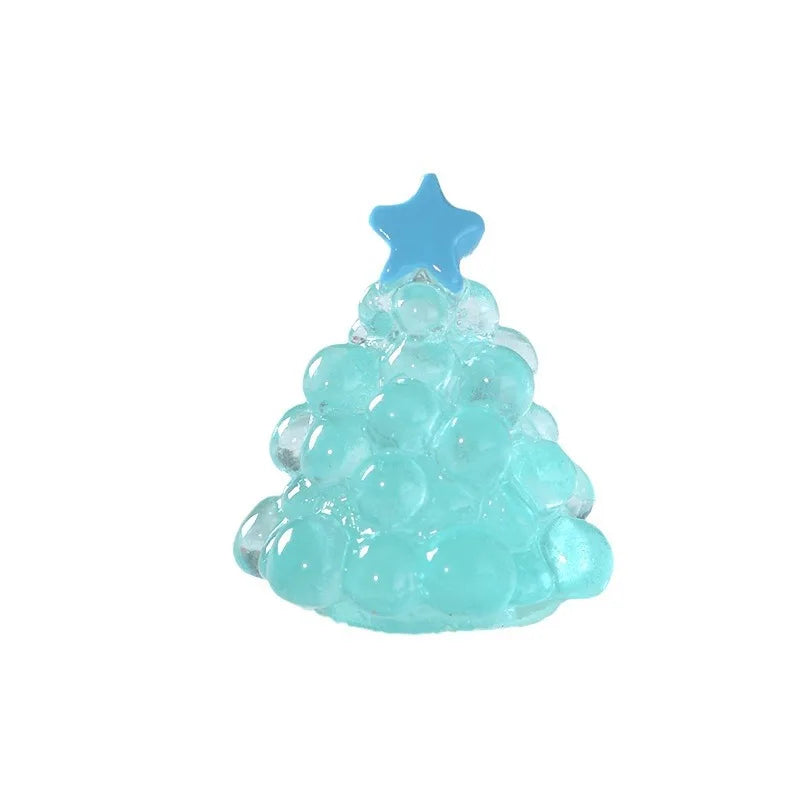 Christmas decoration 6 pieces battery-free Christmas gift resin craft night light mini Christmas tree