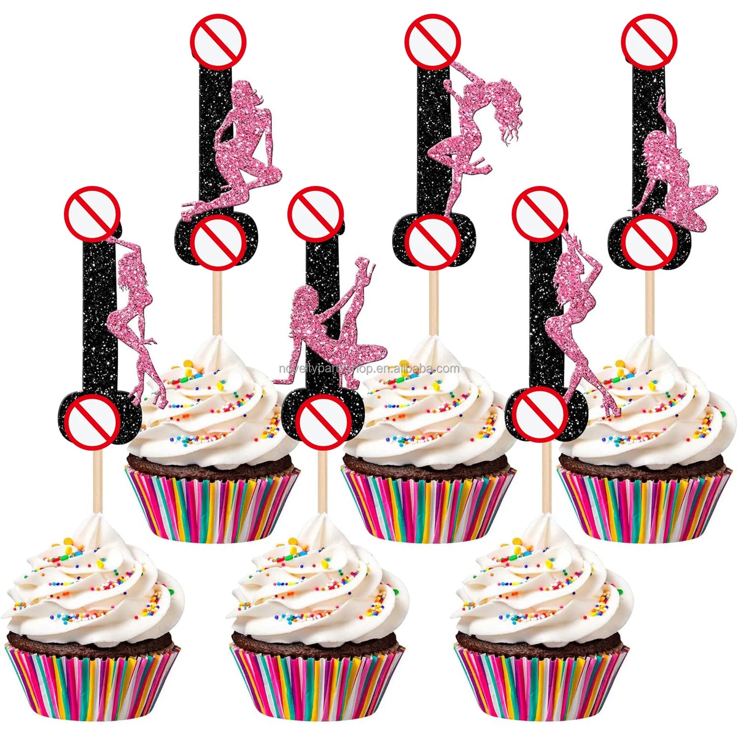 Bachelorette Party 1 Pole Dance Girl Cupcake Ingredients Flash Bachelorette Party Cupcake Pick Pole Dance Cupcake Decorations