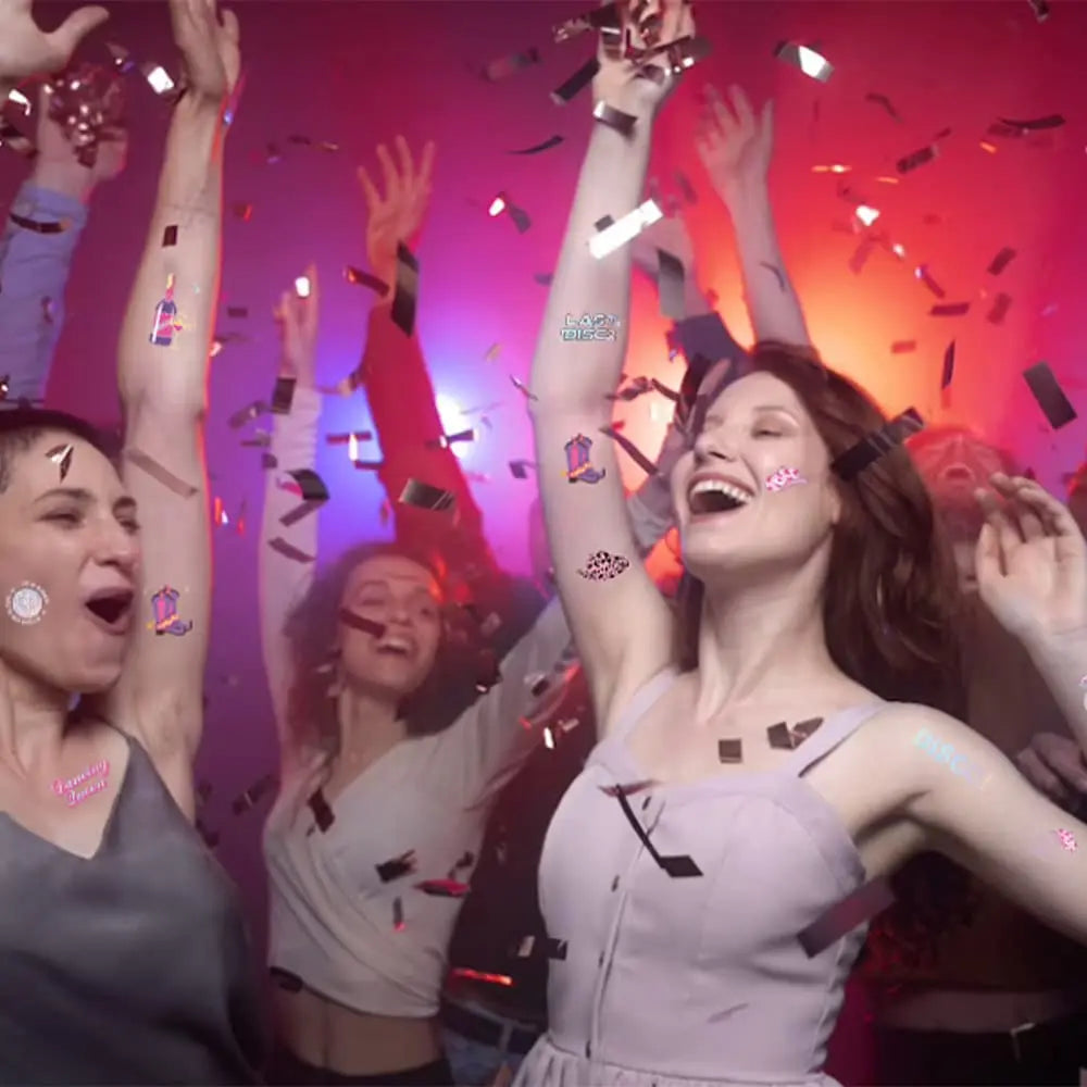 Birthday Party Disco Bachelorette Temporary Tattoo 57 Flash Style Girl Party Decoration Cowboy Bridesmaid Bride Shower Tattoo