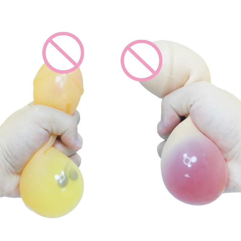 Bachelorette Party 1 Wholesale Party Favors Realistic Rubber Plastic Penis Squeezed Penis Pressure Relief Ball Anti-Pressure Novelty Gifts 