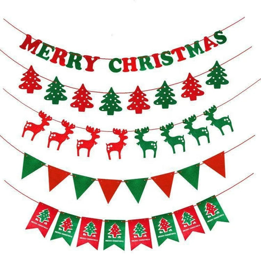 Merry Christmas banner hanging garland decoration party home decoration