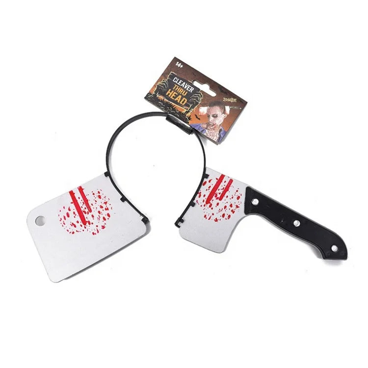 Halloween & Day of the Dead Children's Headbands Scissors Axe Cutters Through the Head Bloody Headbands Halloween Costumes Horror Weapons Headbands