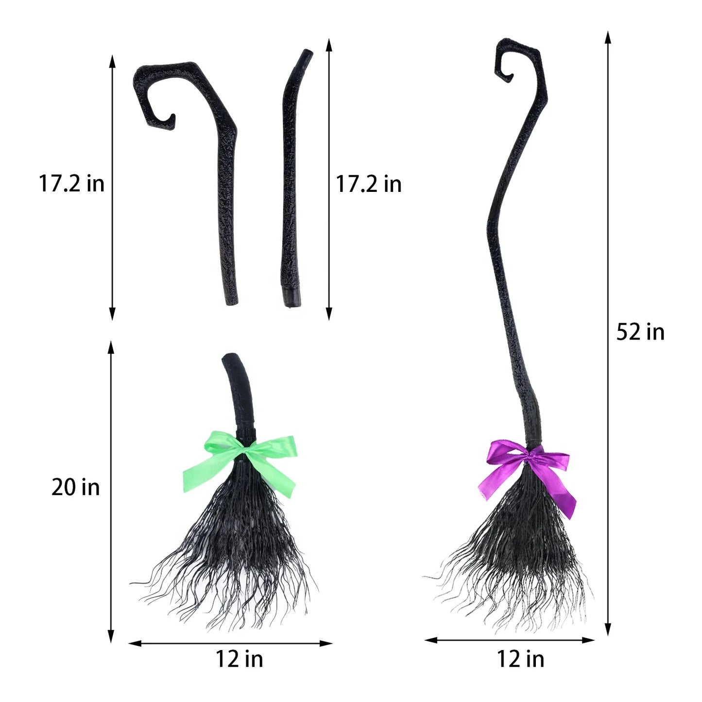 Halloween & Death Day Children Adult Halloween Women Wicked Witch Broom Ribbon Witch Broom