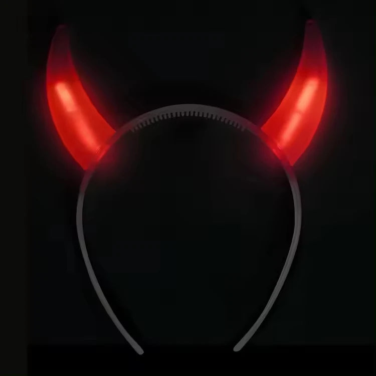 Halloween & Day of the Dead New Headband Disposable Glow Stick Headband Evil Horn Glow Headband Halloween Cosplay Masquerade Ball